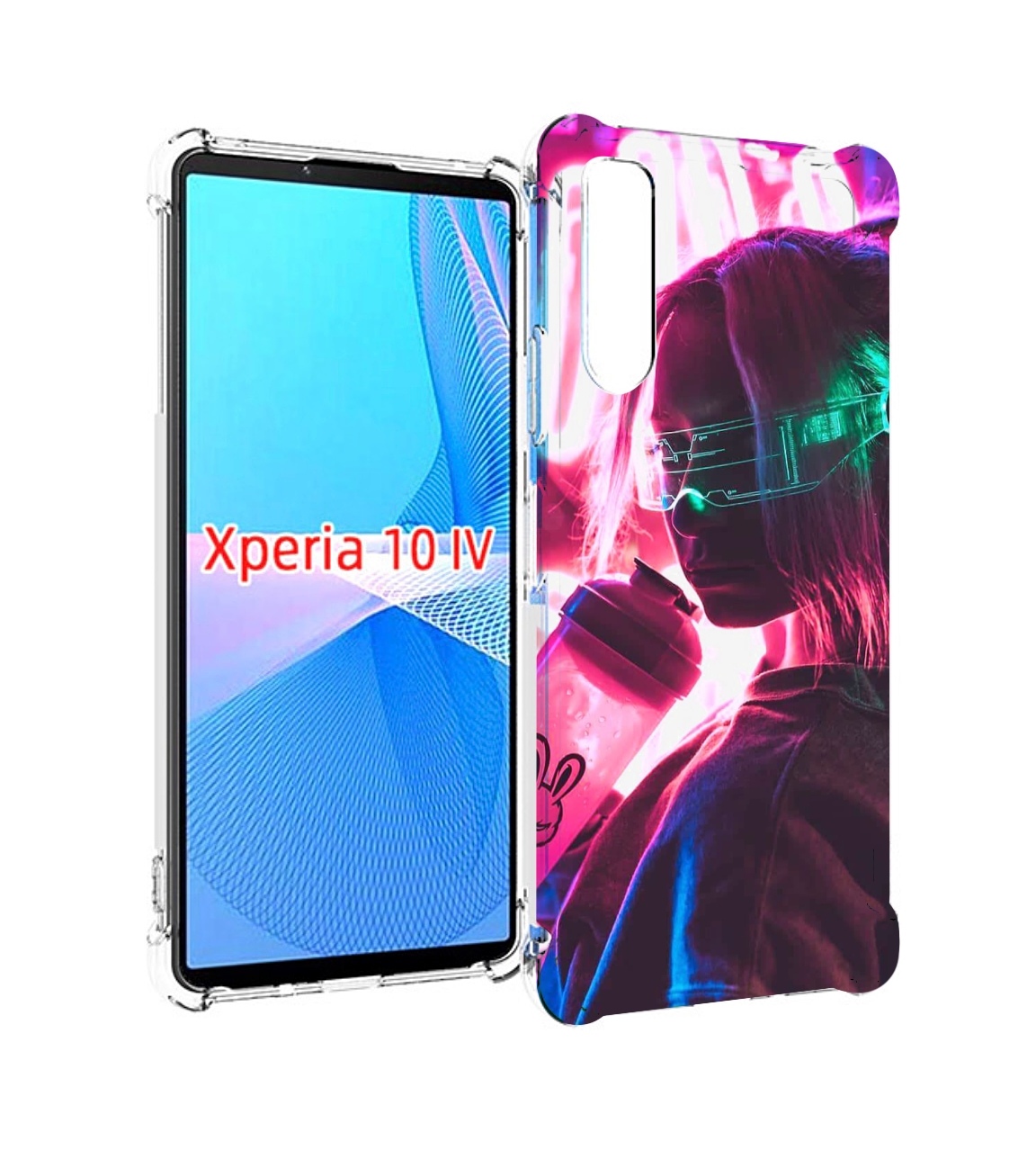 

Чехол MyPads девушка неоновый фон женский для Sony Xperia 10 IV (10-4), Прозрачный, Tocco