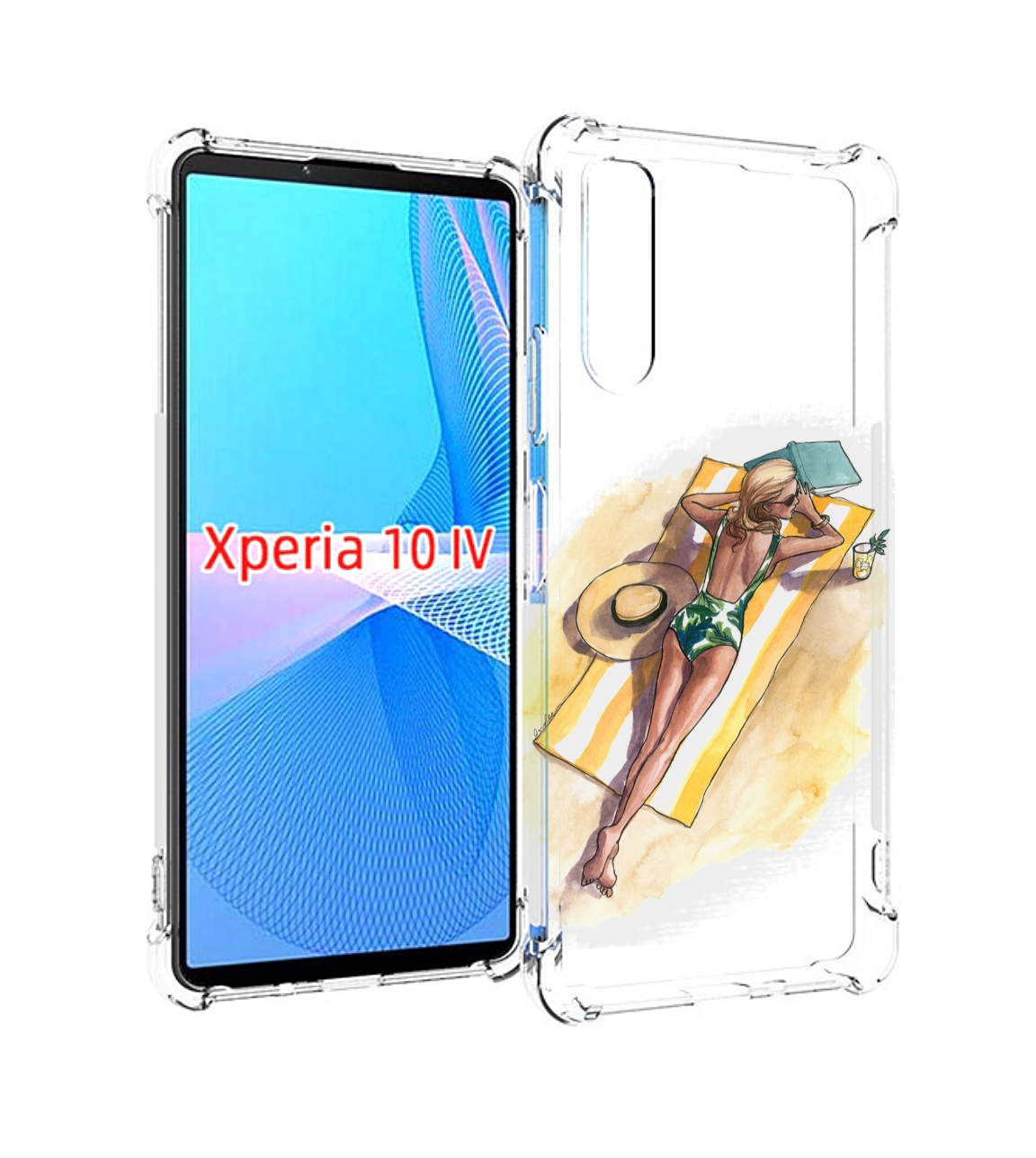 Чехол MyPads девушка на пляже женский для Sony Xperia 10 IV (10-4)