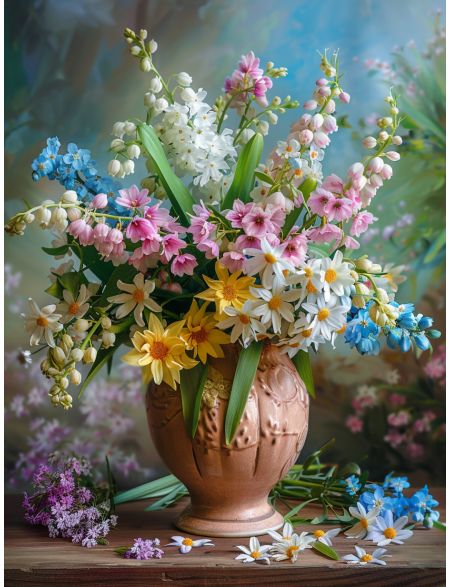 

Алмазная мозаика без подрамника Лесной букет, 50x40 см, 50 цветов, 87245, РА-887