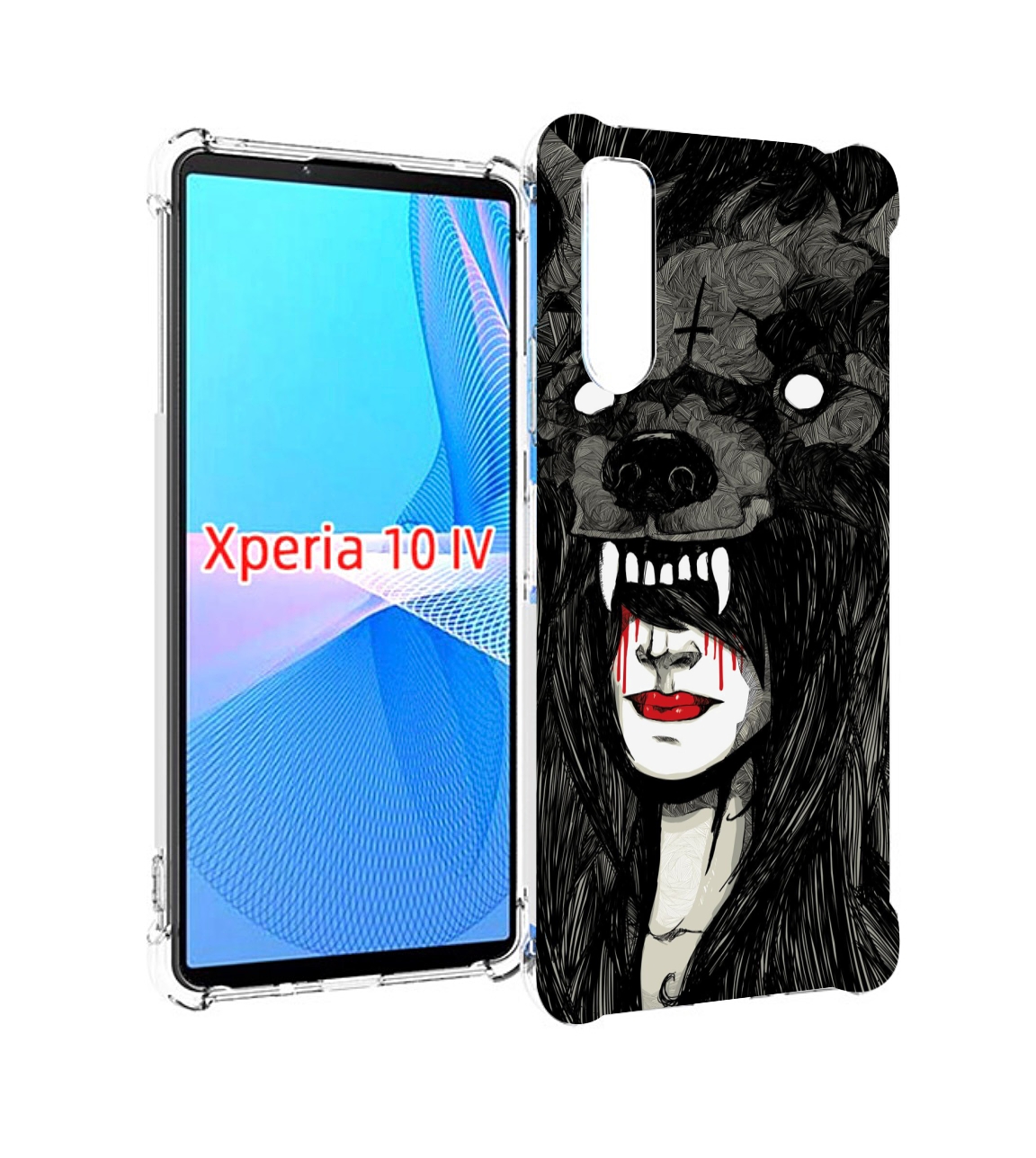 

Чехол MyPads девушка в шкуре волка женский для Sony Xperia 10 IV (10-4), Прозрачный, Tocco