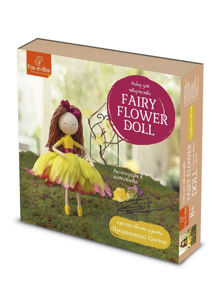фото Fox-in-box набор для творчества куколка своими руками продавщица цветов