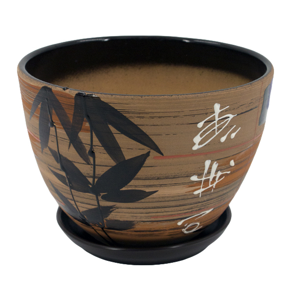 

Кашпо кувшинка 2,4л., с подст., глазур. рис. Бамбук