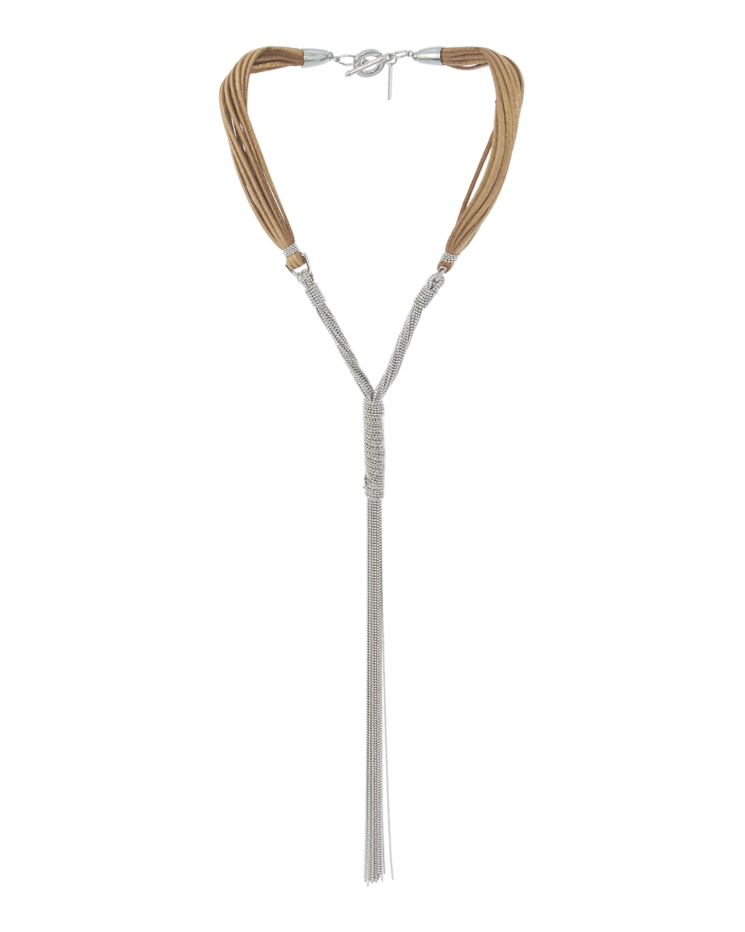 

колье из кожи Peserico S35285С0 UNI серебряный+бежевый, S35285С0