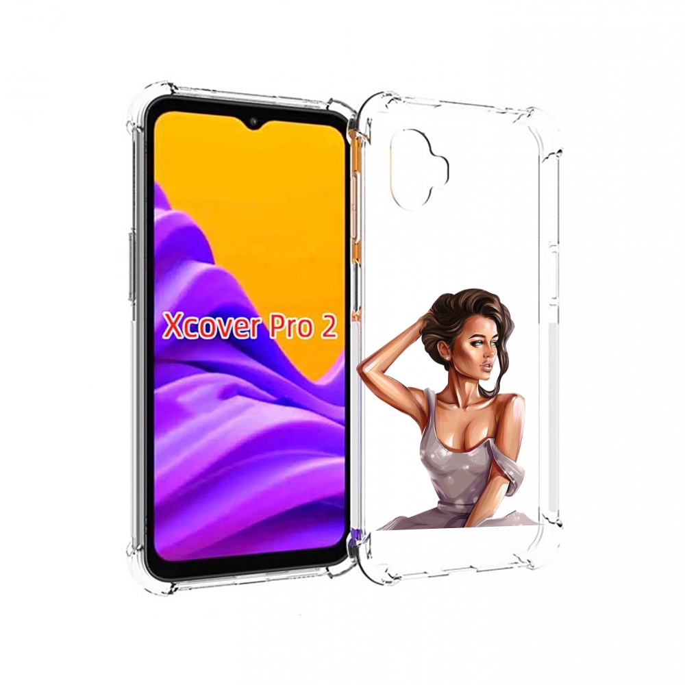 

Чехол MyPads Девушка-с-прической женский для Samsung Galaxy Xcover Pro 2, Прозрачный, Tocco