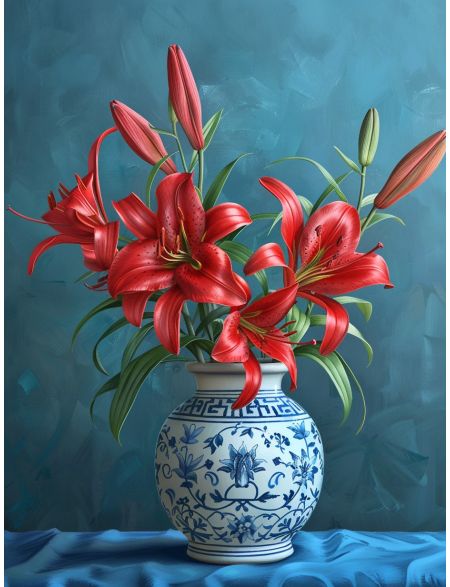 

Алмазная мозаика без подрамника Лилии, 70x50 см, 50 цветов, 87216, РА-884