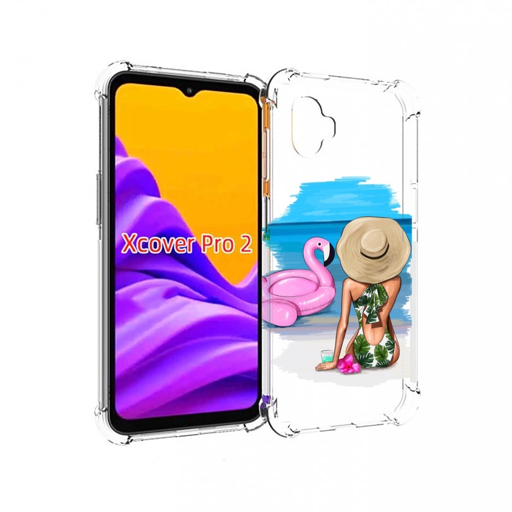 

Чехол MyPads Девушка-и-фламинго женский для Samsung Galaxy Xcover Pro 2, Прозрачный, Tocco