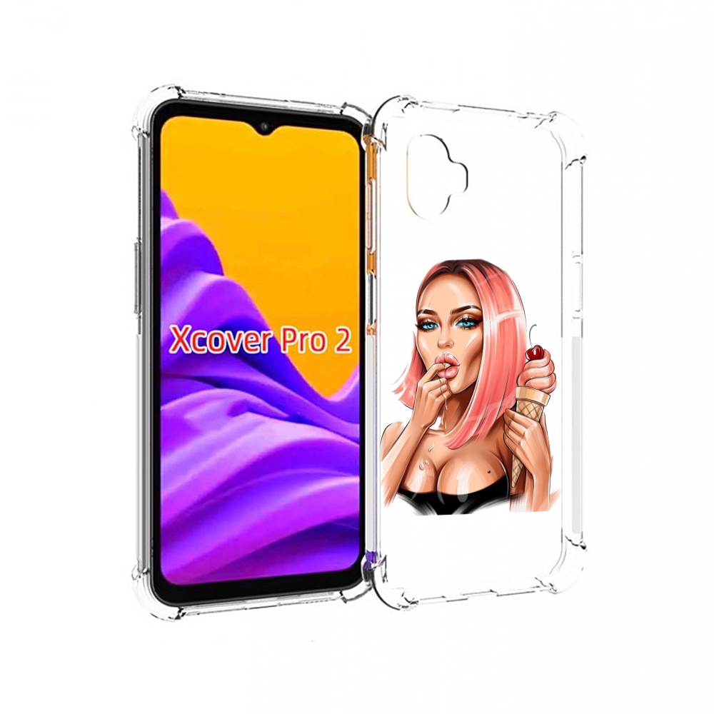 

Чехол MyPads Девушка-и-мороженое женский для Samsung Galaxy Xcover Pro 2, Прозрачный, Tocco