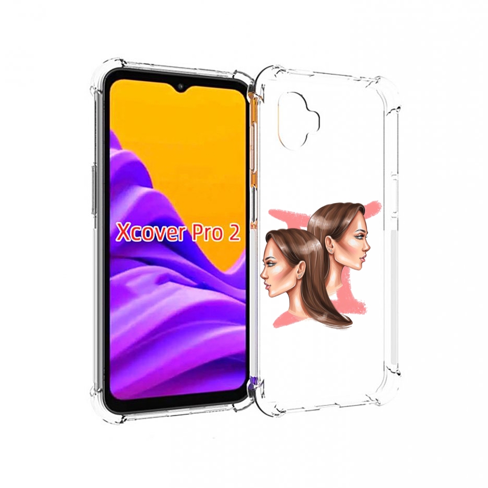 

Чехол MyPads Девушка-Близнецы женский для Samsung Galaxy Xcover Pro 2, Прозрачный, Tocco
