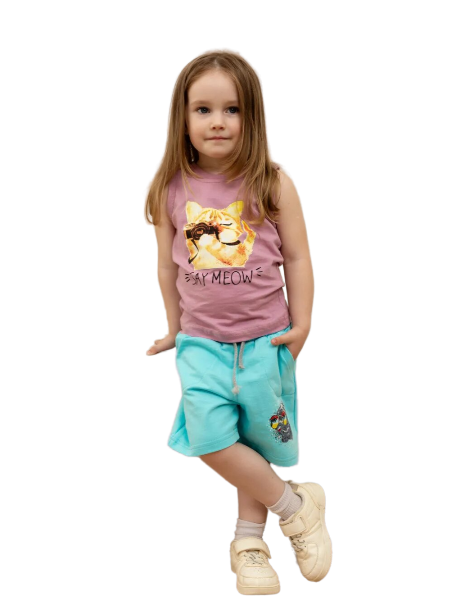 

Майка детская Ohana market Meow, розовый, 116, Meow