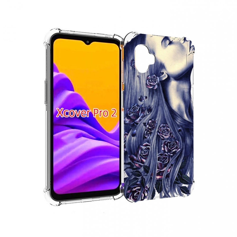 

Чехол MyPads Девушка с розами женский для Samsung Galaxy Xcover Pro 2, Прозрачный, Tocco