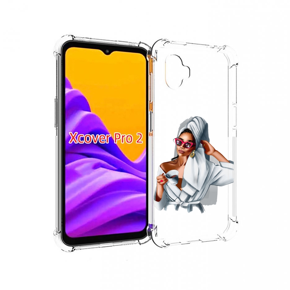 Чехол MyPads Девушка в белом халате женский для Samsung Galaxy Xcover Pro 2