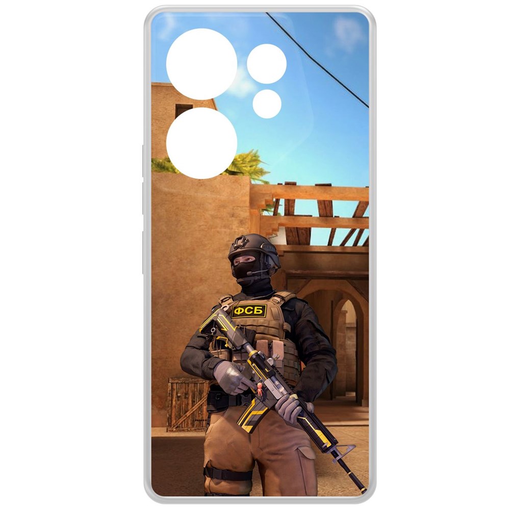 

Чехол-накладка Krutoff Clear Case Cтандофф 2 (Standoff 2) - ФСБ для TECNO Camon 20 Premier, Прозрачный