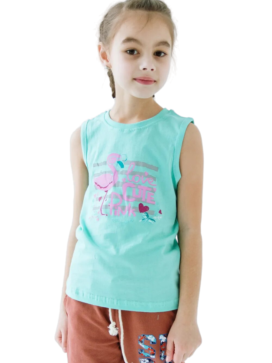 

Майка детская Ohana market Flamingo, голубой, 128, Flamingo