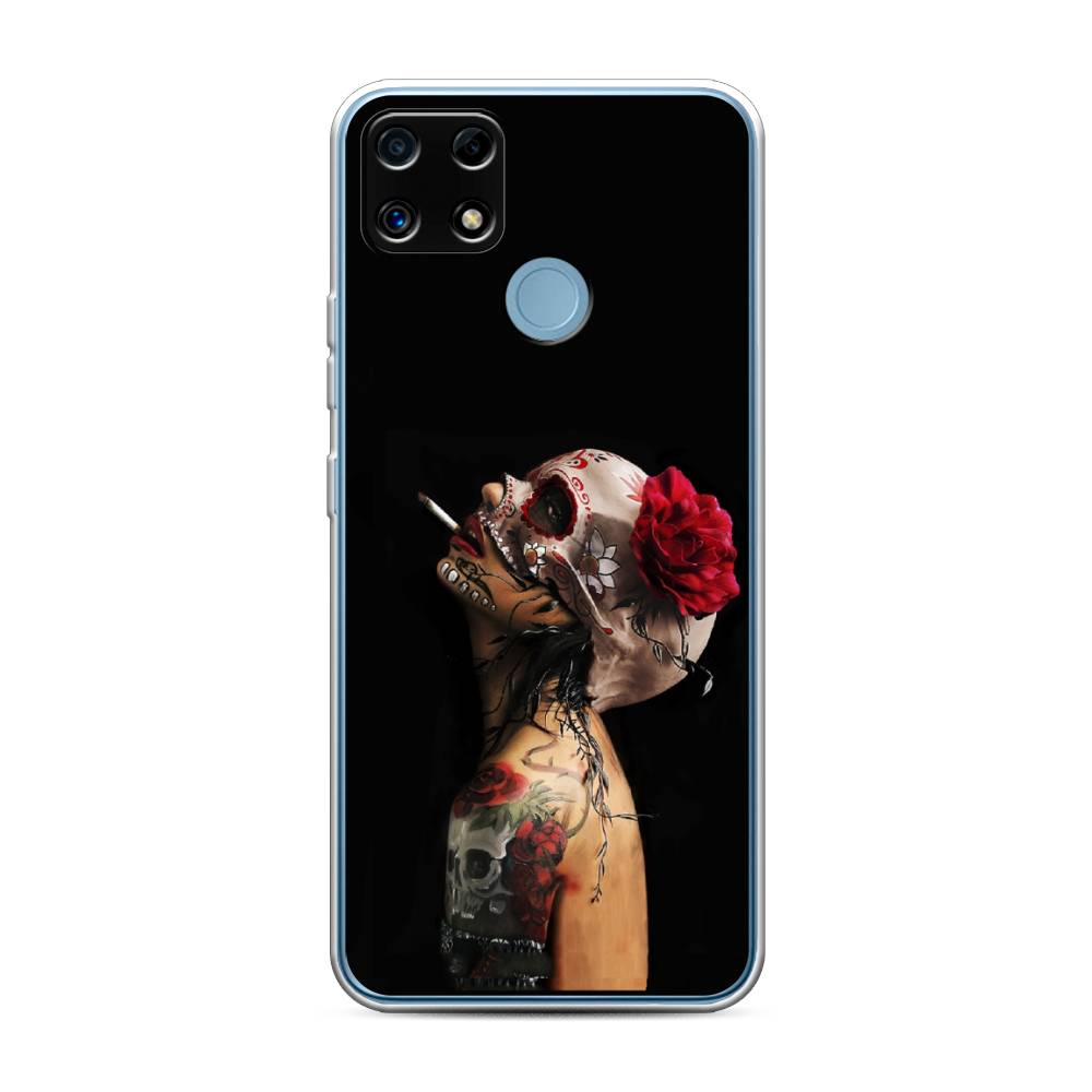 

Чехол Awog на Realme C25/C25s "Девушка с черепом", Разноцветный, 256950-9