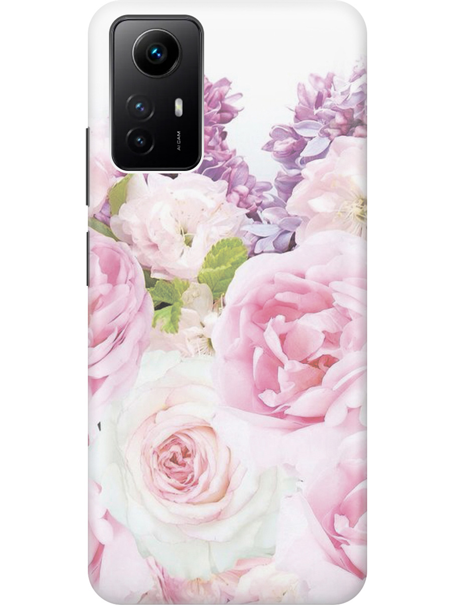 

Силиконовый чехол на Xiaomi Redmi Note 12s "Розовый букет", Белый;розовый, 20001468