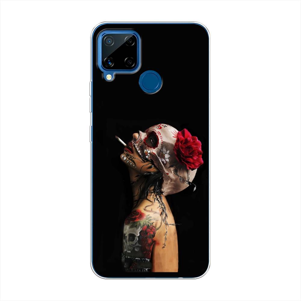 

Чехол Awog на Realme C15 "Девушка с черепом", Разноцветный, 255050-9