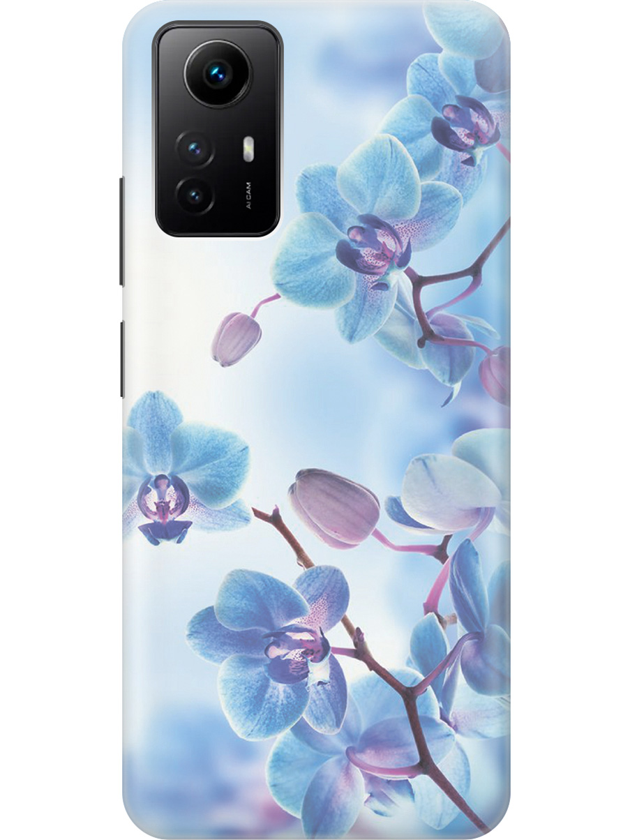 

Силиконовый чехол на Xiaomi Redmi Note 12s "Голубые орхидеи", Голубой;серый, 20001468