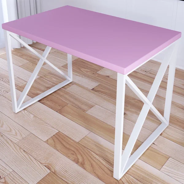 

Стол кухонный Solarius Loft с крестообразными ножками 100x60х75, розовый с белыми ножками, Loft с крестообразными ножками 100x60х75