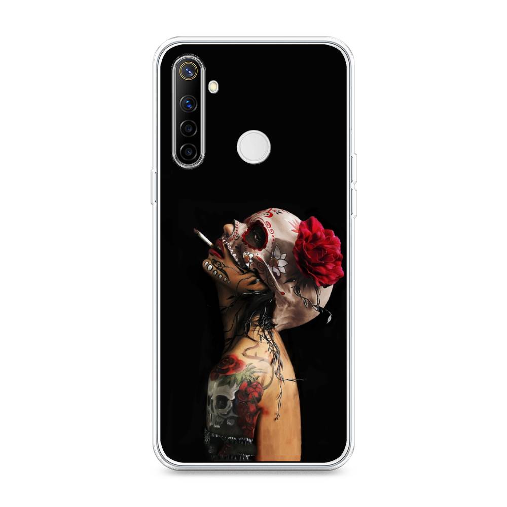 

Чехол Awog на Realme 6i "Девушка с черепом", Разноцветный, 252950-9