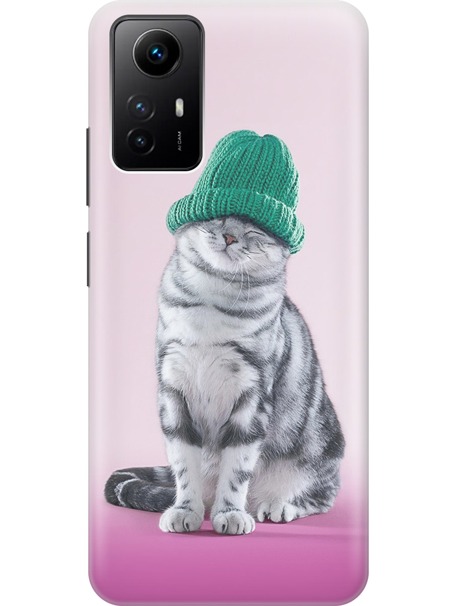 

Силиконовый чехол на Xiaomi Redmi Note 12s "Кот в зеленой шапке", Розовый;серый, 20001468