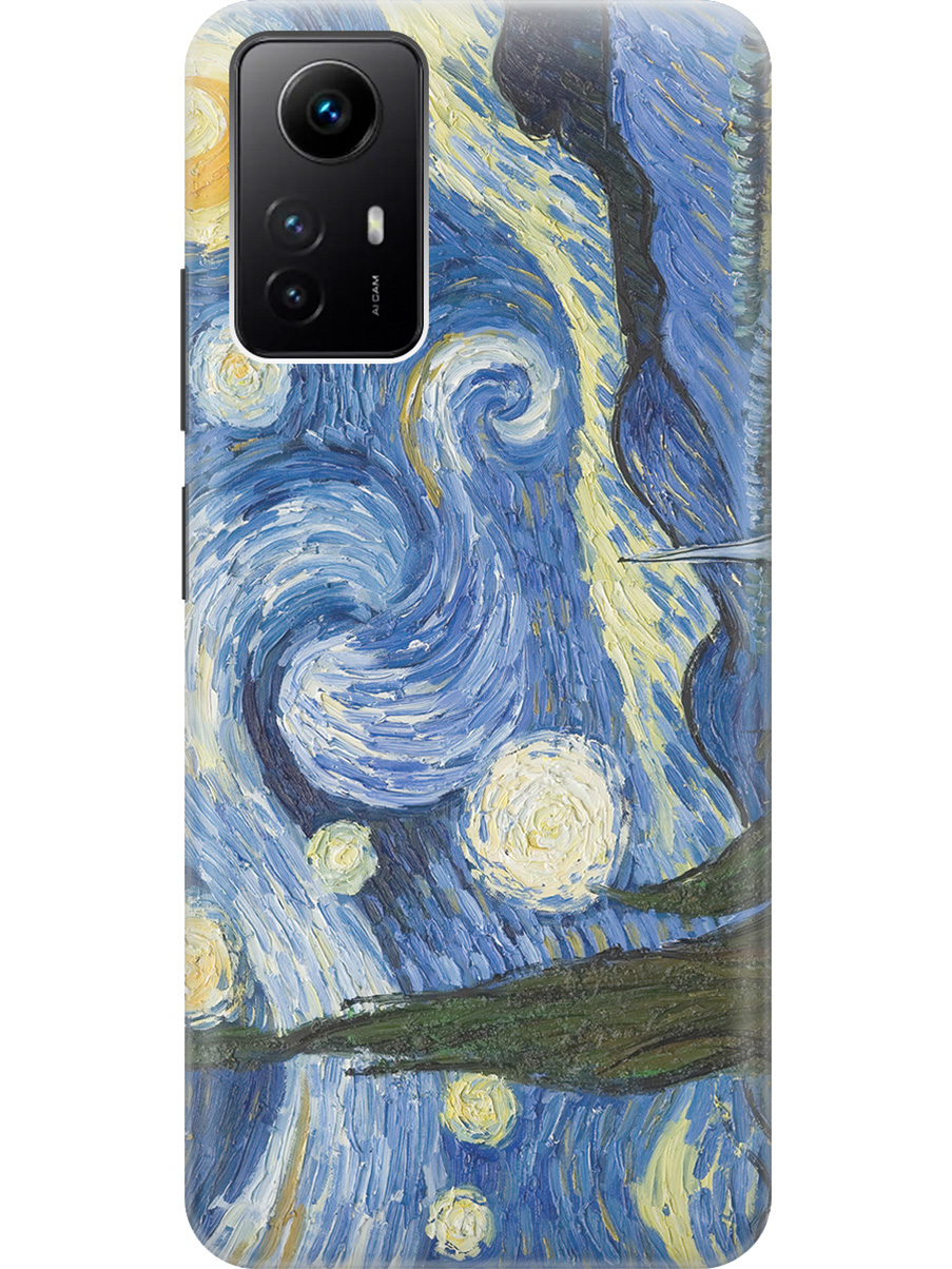 

Силиконовый чехол на Xiaomi Redmi Note 12s "Звездная ночь", Голубой;желтый, 20001468