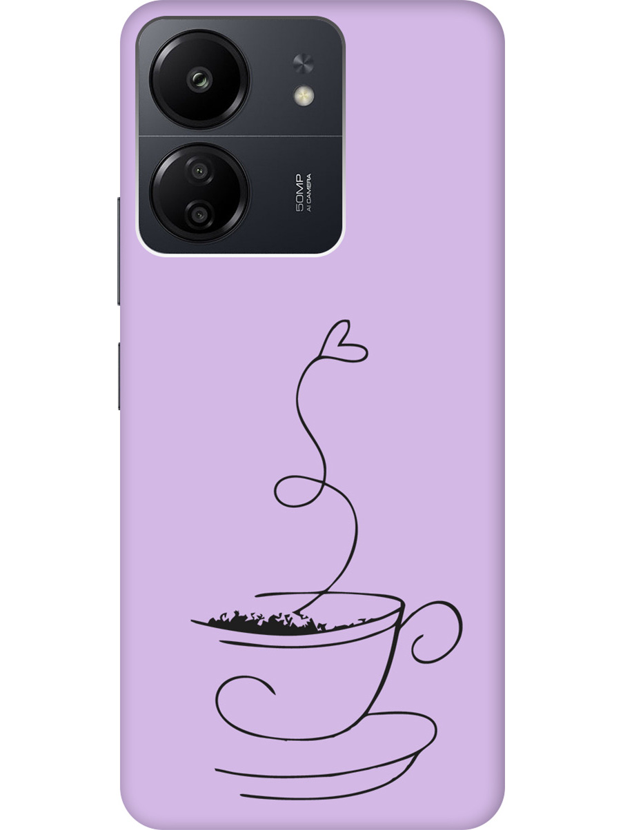 

Силиконовый чехол на Xiaomi Redmi 13C "Coffee Love" сиреневый, Фиолетовый;черный, 20001467