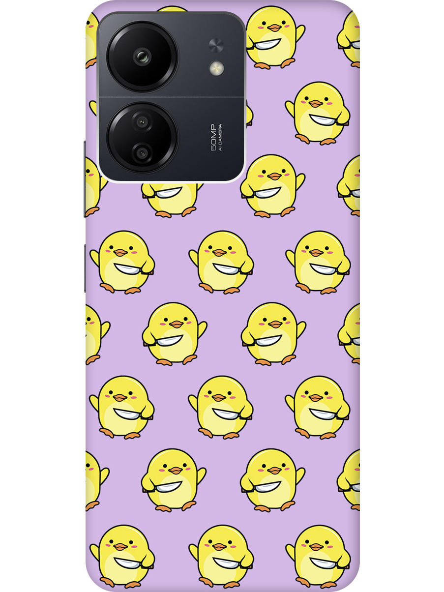 

Силиконовый чехол на Xiaomi Redmi 13C "Chick With Knife" сиреневый, Фиолетовый;желтый, 20001467