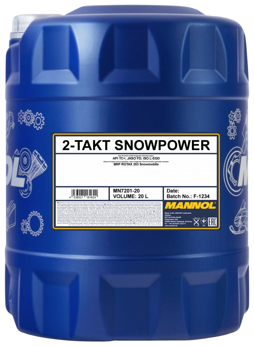 Моторное масло MANNOL синтетическое 2-TAKT SNOWPOWER 20л