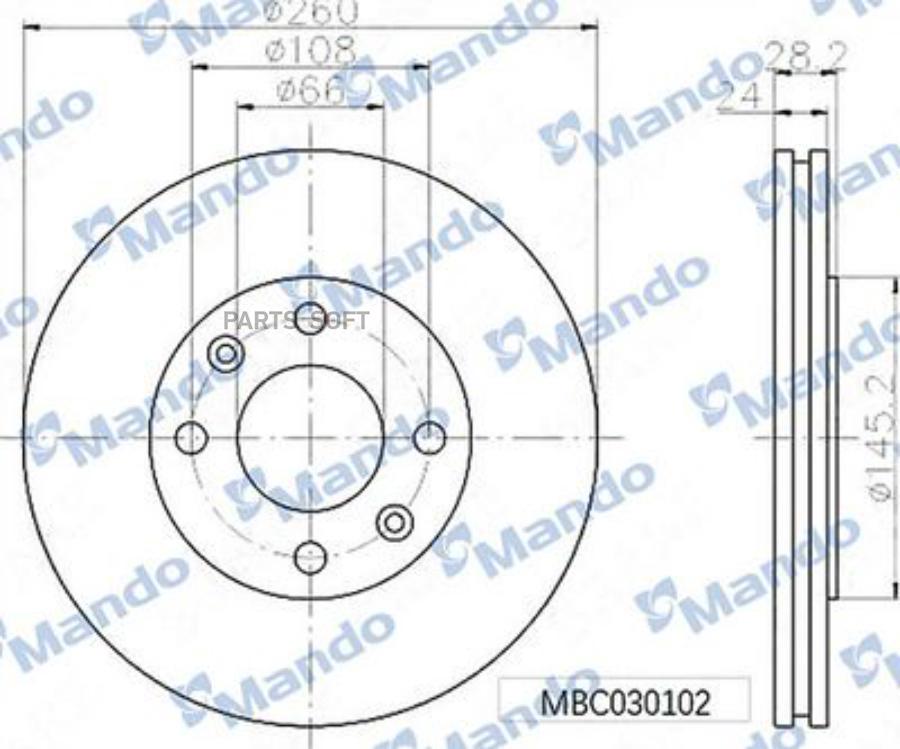 

Диск Тормозной Mando mbc030103
