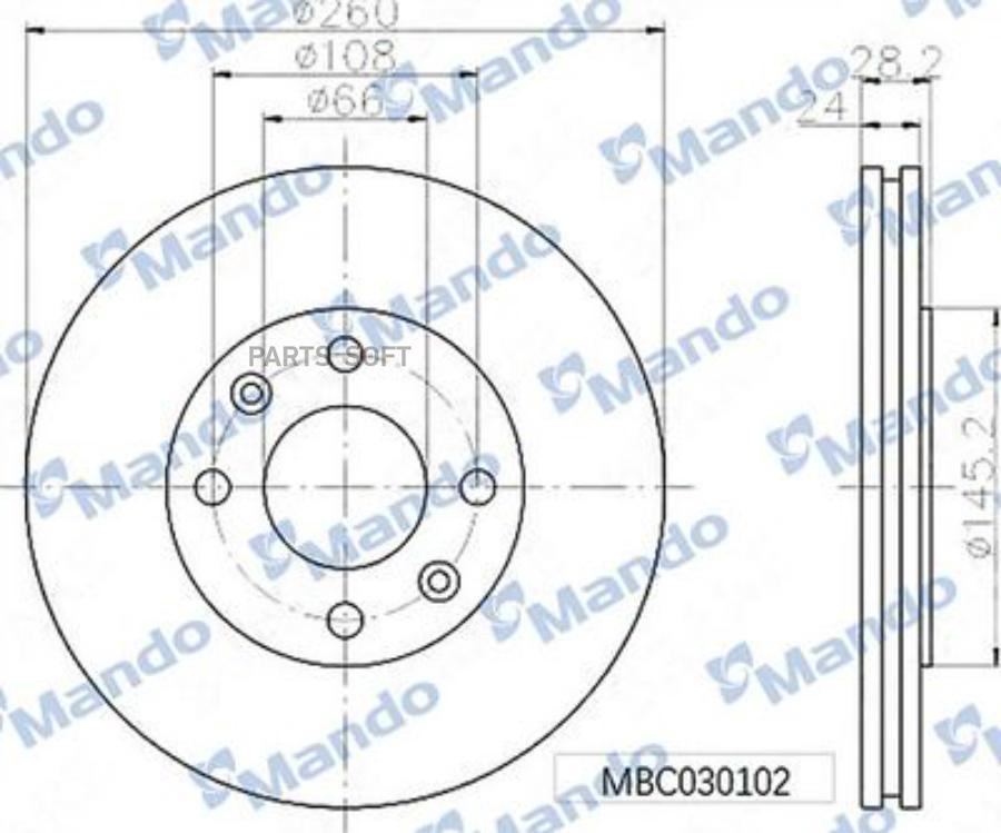 Диск Тормозной Mando mbc030103