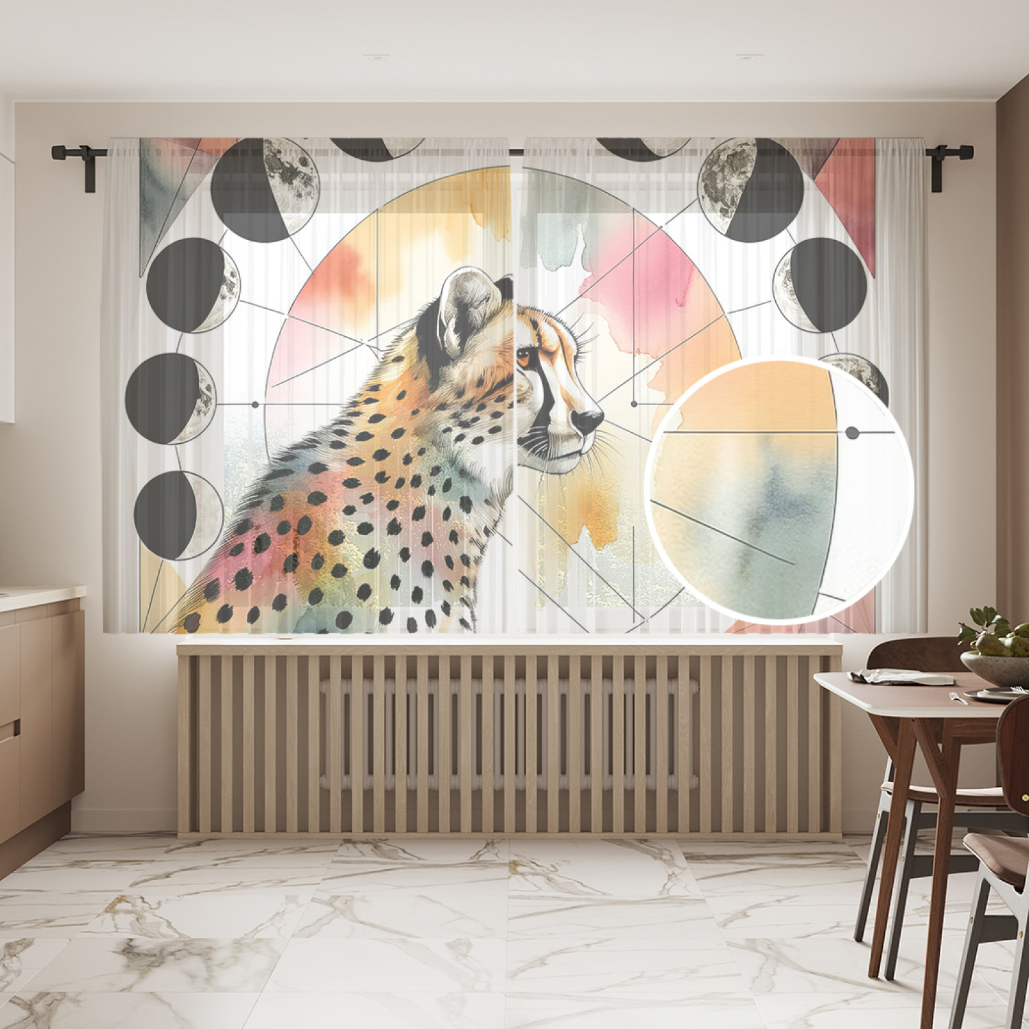 

Тюль JoyArty Леопардовая акварель 145х180, tul_429939_145x180