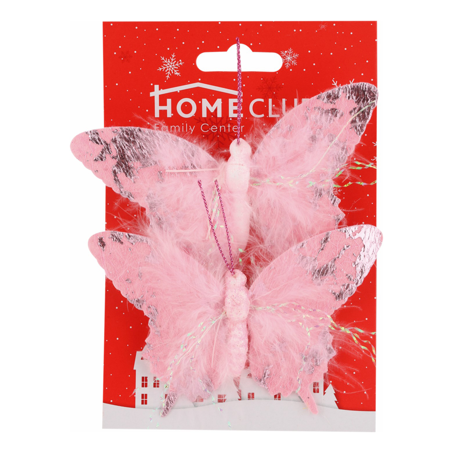 

Украшение елочное Homeclub Бабочка 12 см в ассортименте 2 шт