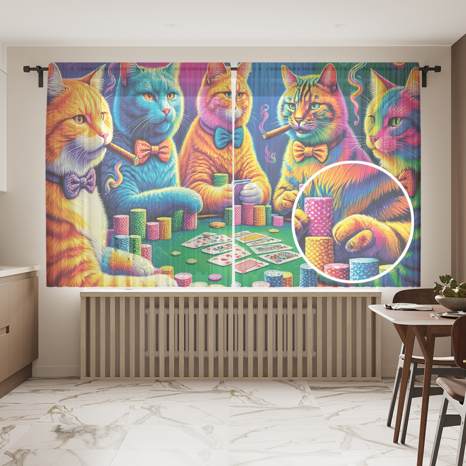 

Тюль JoyArty Кошачий покер 145х180, tul_429878_145x180