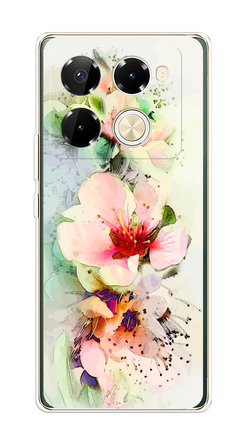 

Чехол на Infinix Note 40 Pro 5G/Note 40 Pro Plus "Нежные цветы", Зеленый;розовый, 3105950-1