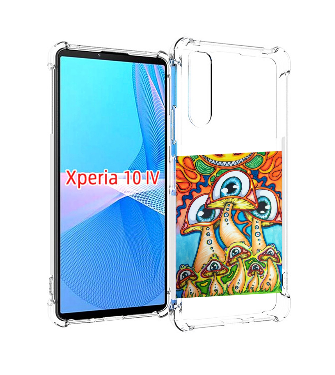 

Чехол MyPads грибы с глазами для Sony Xperia 10 IV (10-4), Прозрачный, Tocco