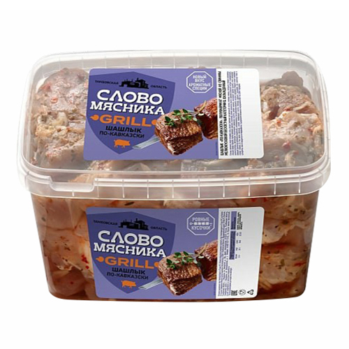 

Шашлык свиной Слово Мясника По-кавказски охлажденный +-500 г