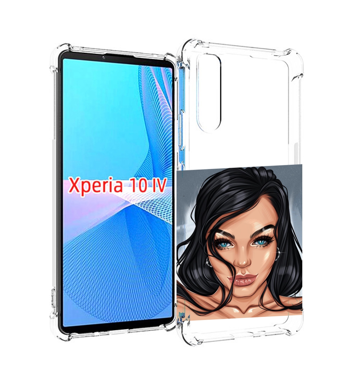 

Чехол MyPads голубые-глаза-у-брюнетки женский для Sony Xperia 10 IV (10-4), Прозрачный, Tocco