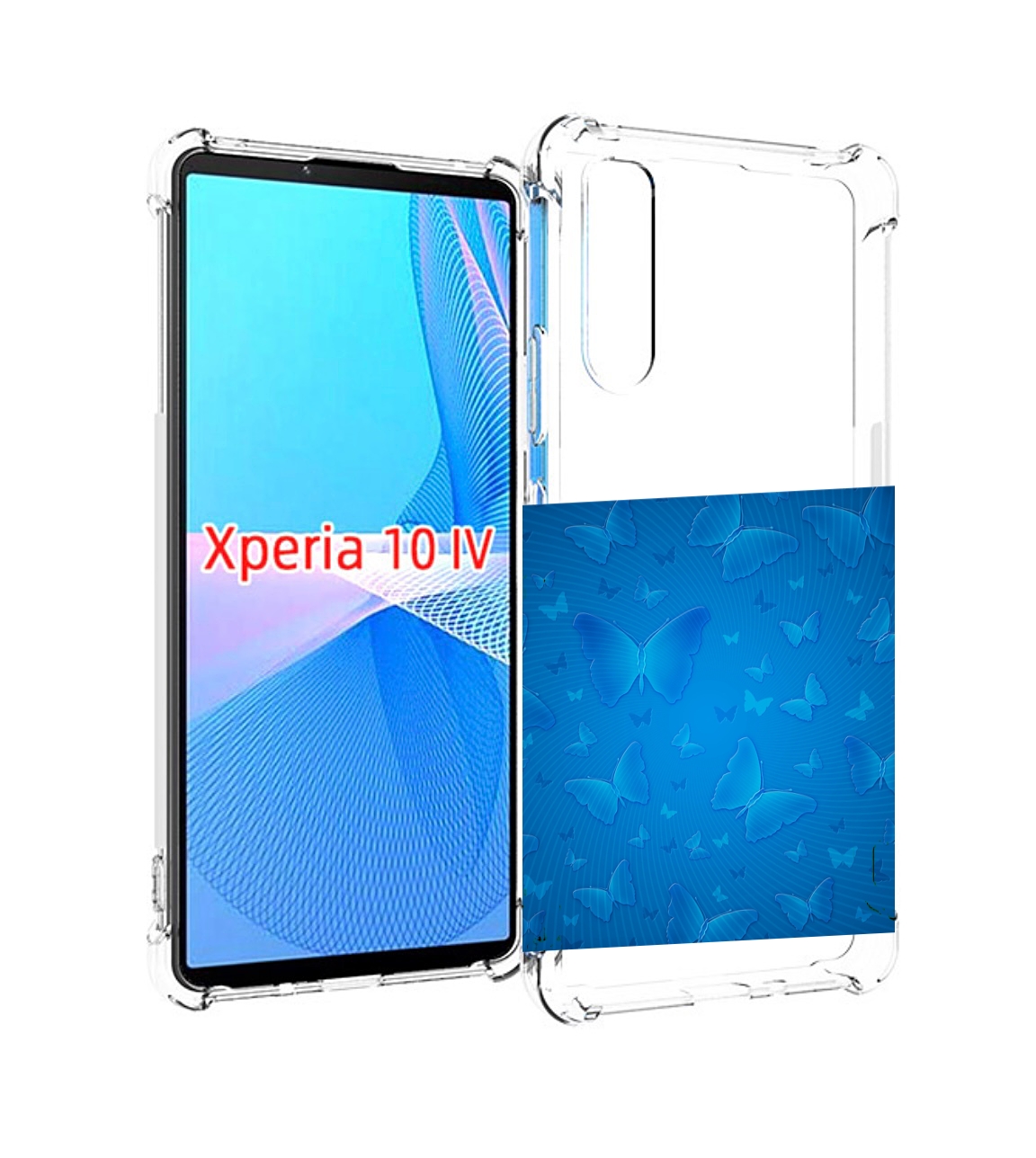 

Чехол MyPads голубые-бабочки для Sony Xperia 10 IV (10-4), Прозрачный, Tocco