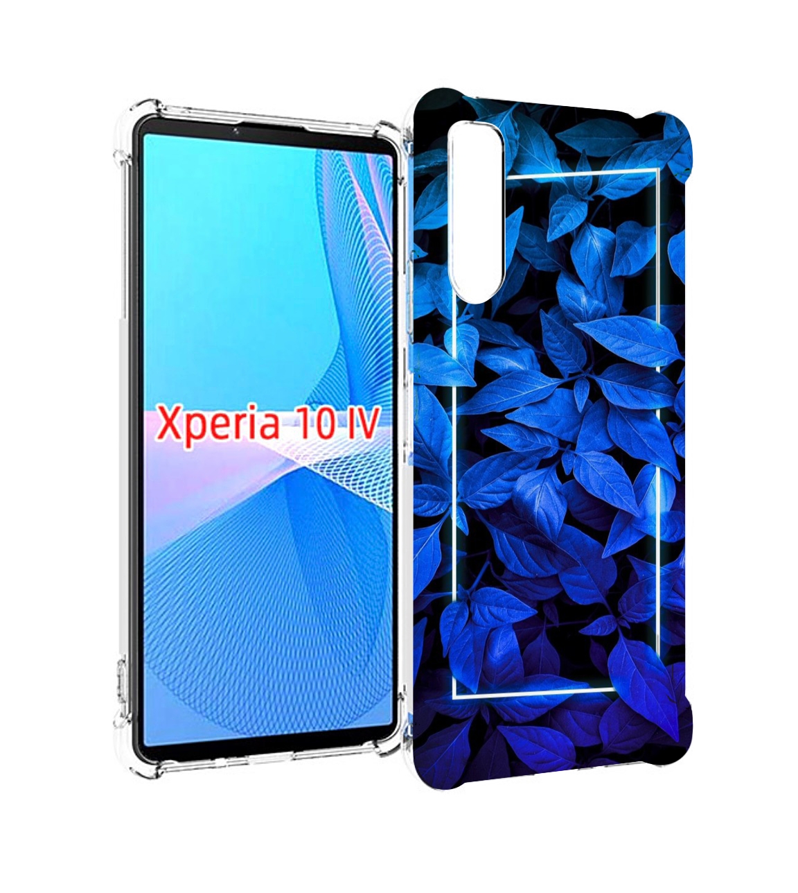 

Чехол MyPads голубые цветочки неон для Sony Xperia 10 IV (10-4), Прозрачный, Tocco