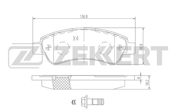 

Колодки тормозные Citroen Jumper (250) 06-; Peugeot Boxer (250) 06- задние дисковые (GDB16
