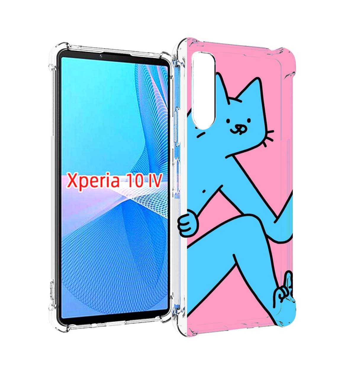 

Чехол MyPads голубой кот в дверце для Sony Xperia 10 IV (10-4), Прозрачный, Tocco