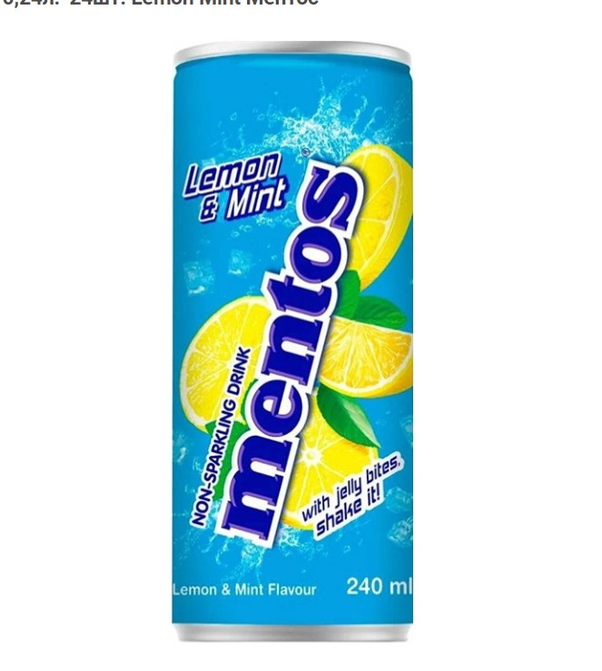 

Напиток Mentos Lemon Mint лимон и мята, 0,24 л х 24 шт