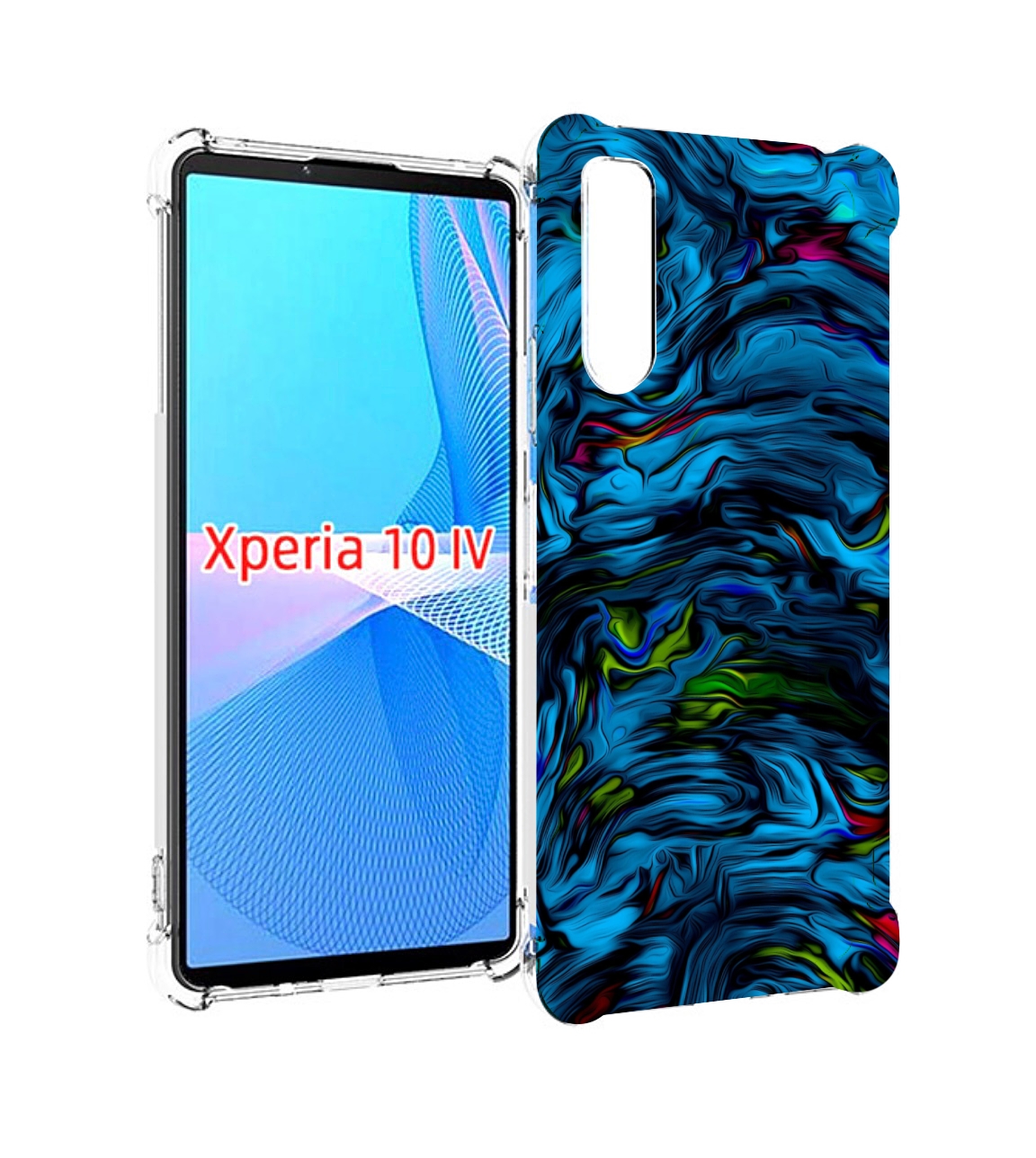 

Чехол MyPads голубая краска в темноте для Sony Xperia 10 IV (10-4), Прозрачный, Tocco