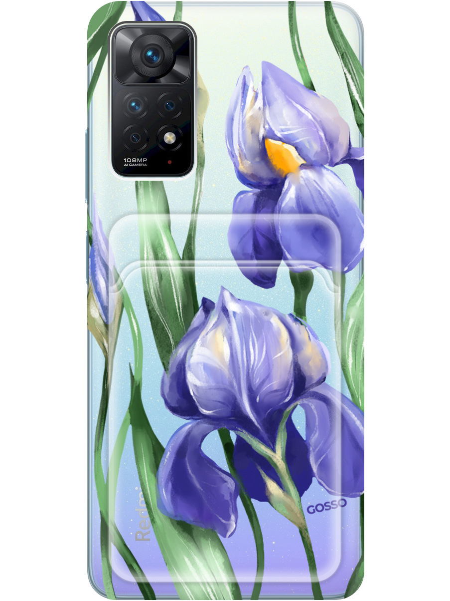 

Силиконовый чехол на Xiaomi Redmi Note 11 Pro с рисунком "Amazing Irises" прозрачный, Прозрачный;белый;синий, 20012072