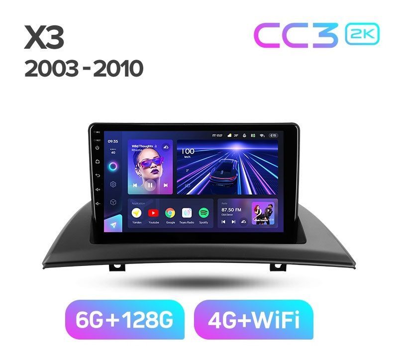 Магнитола Teyes BMW X3 E83 2003-2010 г CC3 2K 6128ГБ 4389000₽