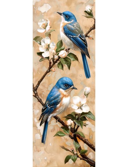 

Алмазная мозаика на подрамнике Синие птички, 70x24 см, 50 цветов, 87092, ПНА-083