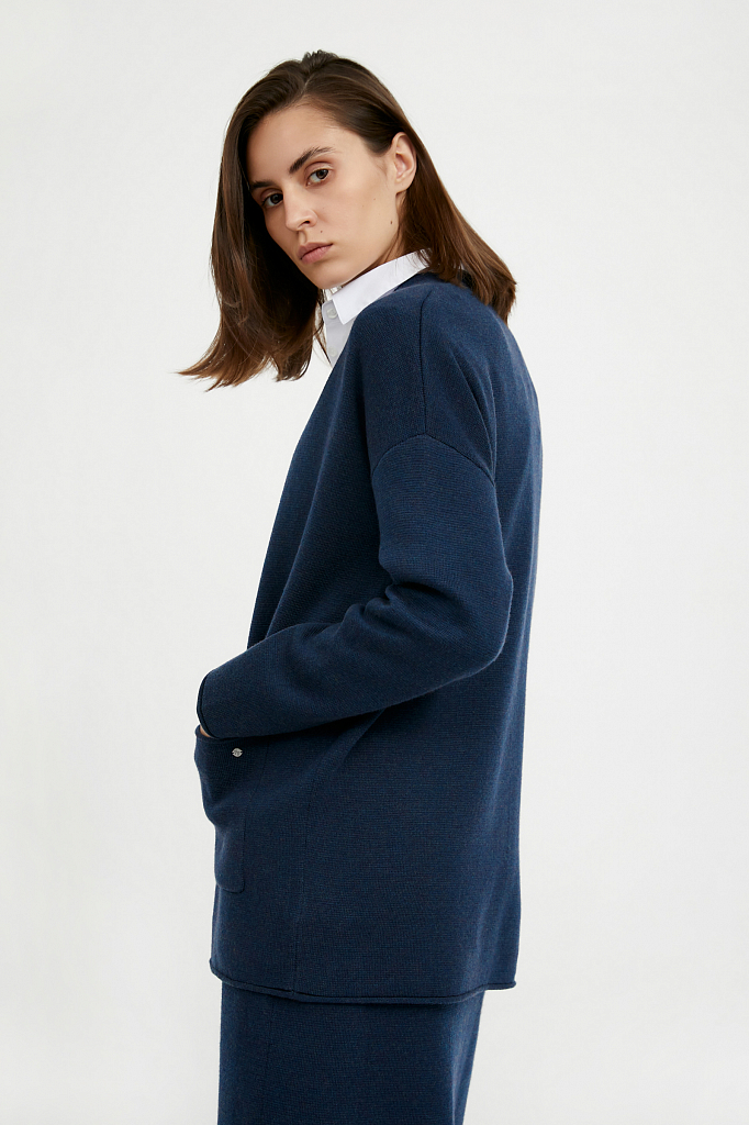 

Кардиган женский Finn Flare A20-11125 синий M, A20-11125