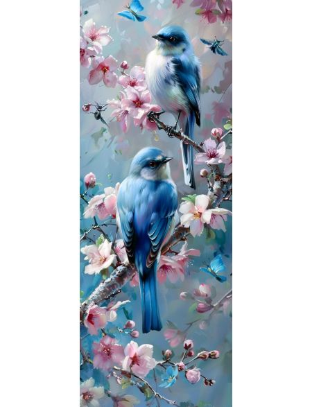 

Алмазная мозаика без подрамника Синие птички, 50x17 см, 50 цветов, 87077, НА-082