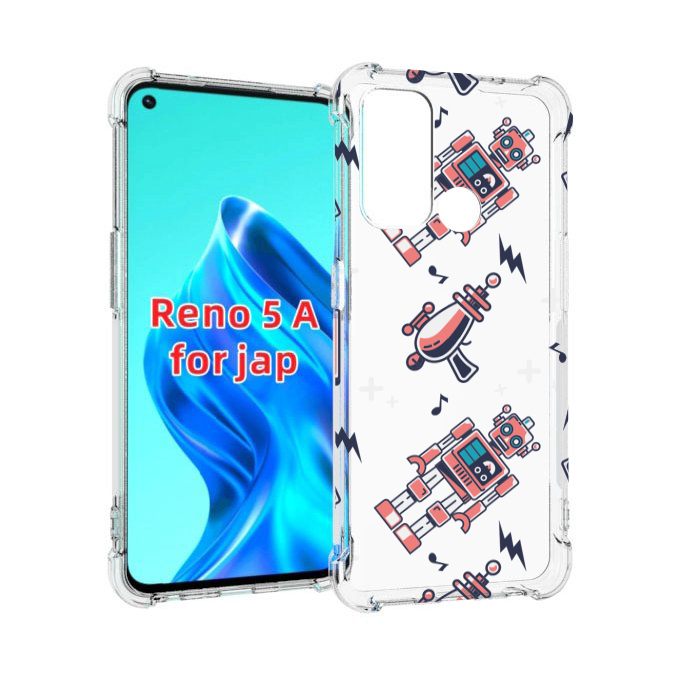 

Чехол MyPads мини-роботы для Oppo Reno 5A, Прозрачный, Tocco
