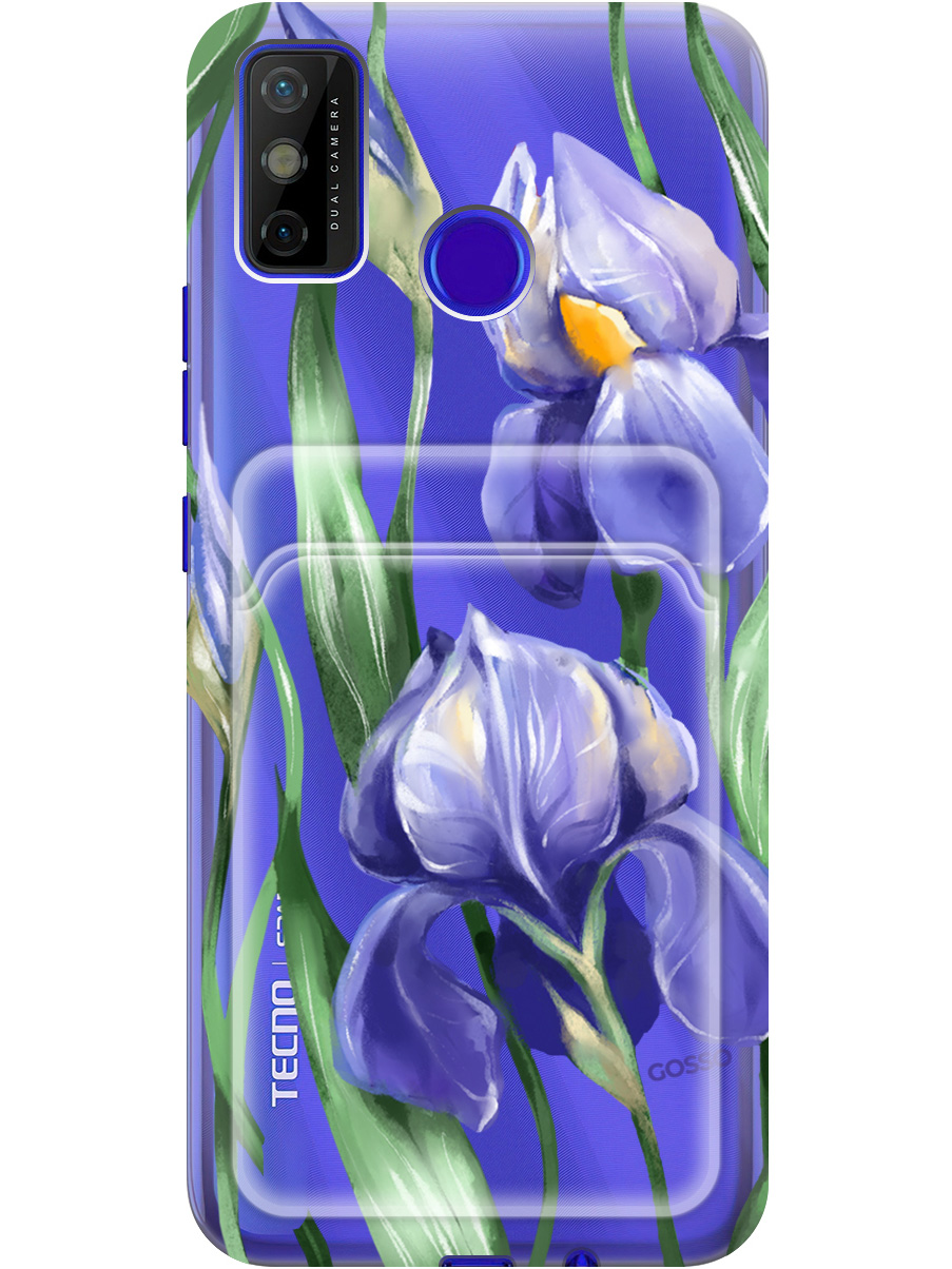 

Силиконовый чехол на Tecno Spark 6 Go с рисунком "Amazing Irises" прозрачный, Прозрачный;белый;синий, 20012059